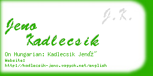 jeno kadlecsik business card